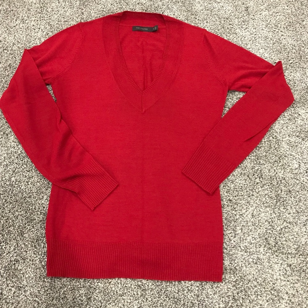 The Limited Red v-neck Sweater